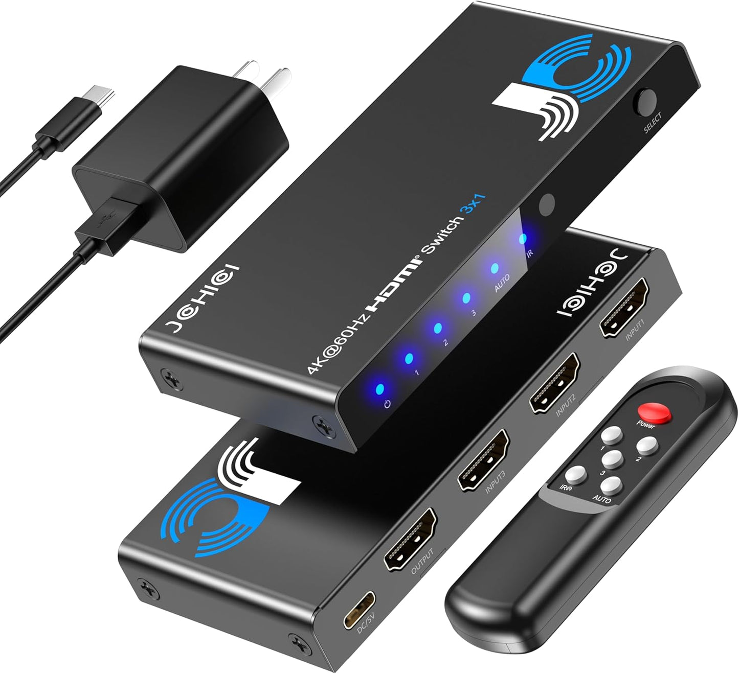 HDMI Switch 3 in 1 Out with Remote for Seamless Device Switching