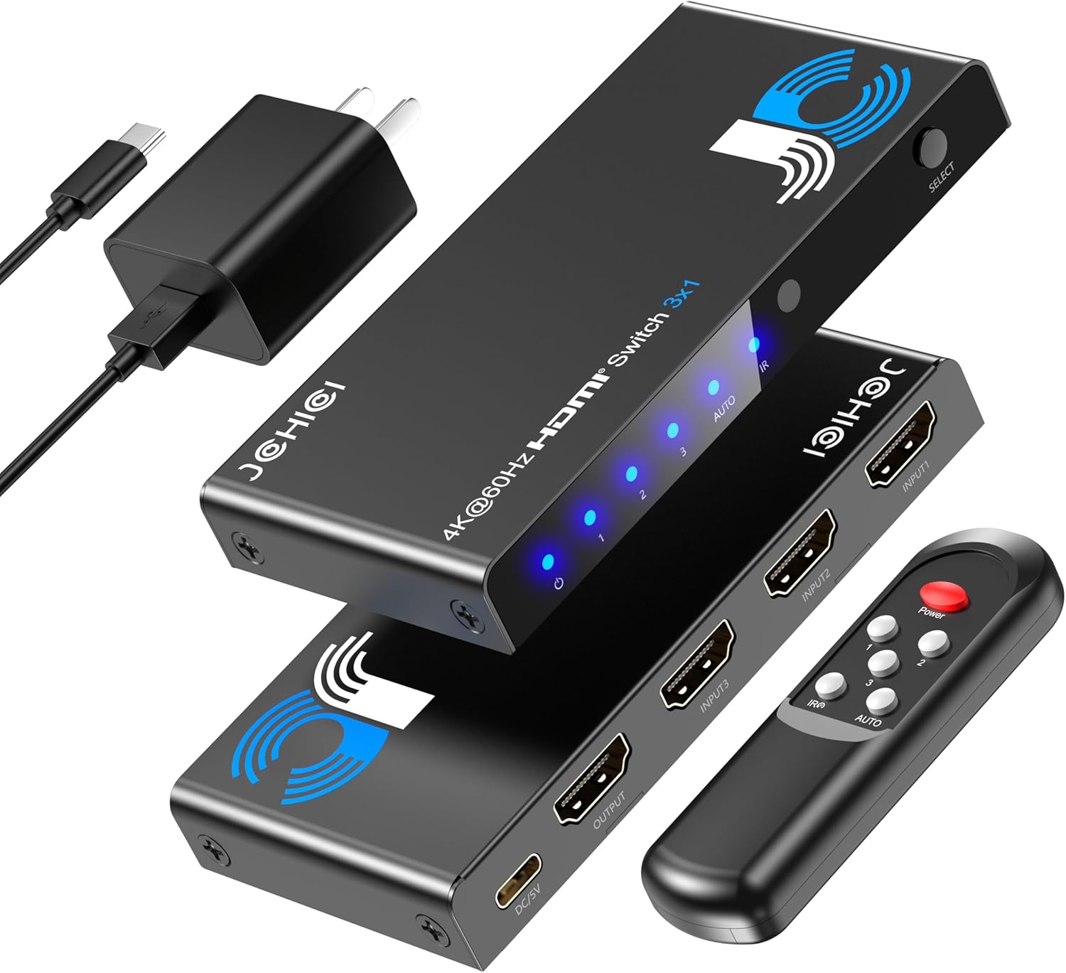 HDMI Switch 3 in 1 Out with Remote for Seamless Device Switching