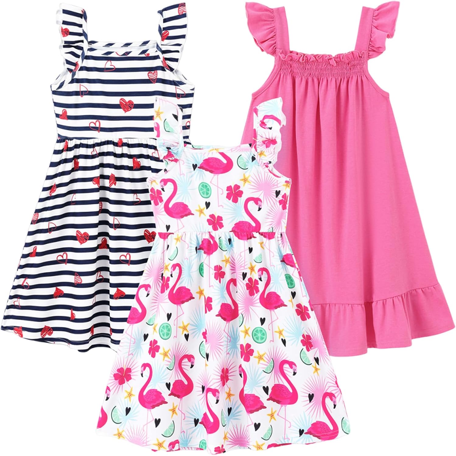 PATPAT Multipack Girl Toddler Dresses for Summer Fun and Style