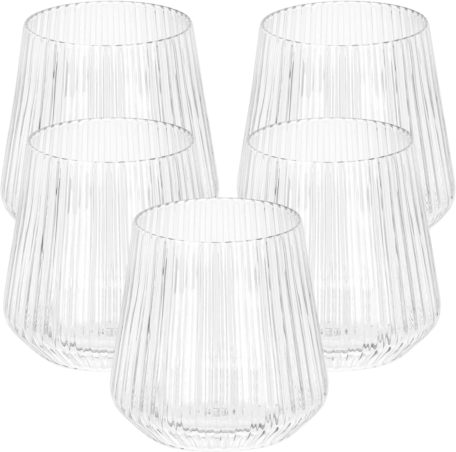 18 Origami Ripple Unbreakable Stemless Glasses Ideal for Any Occasion