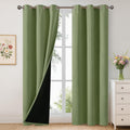 100% Blackout Curtains 84 in Olive Green Panels - Room Darkening