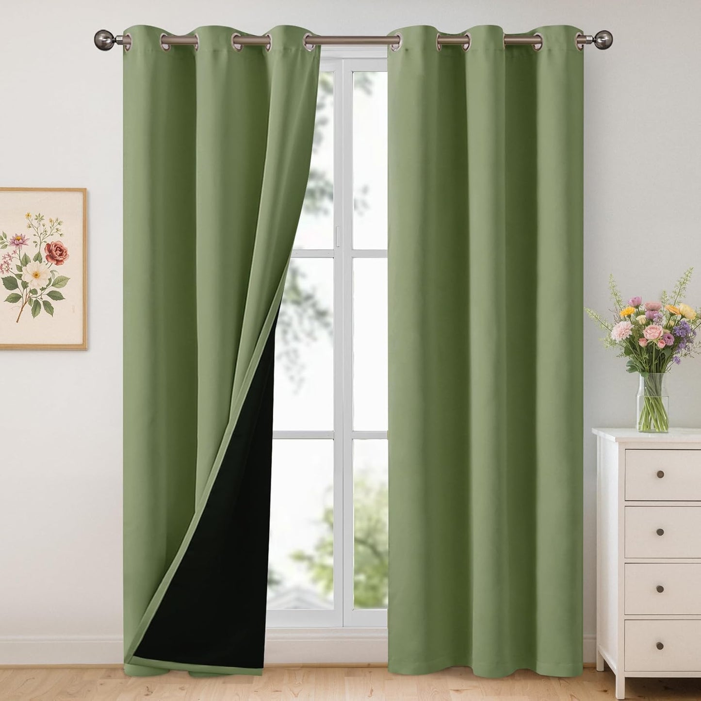 YoungsTex 100% Blackout Curtains for Bedroom and Living Room