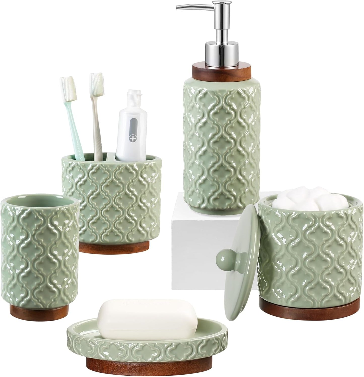 Elegant 5 Piece Bathroom Accessories Set for Stylish Decor