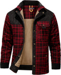 Men's Flannel Shirt Jacket Sherpa Lined - Warm Fleece Coat