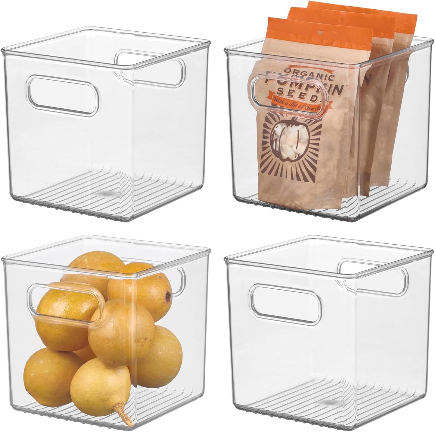 iDesign Pantry Storage Bins with Handles for Kitchen Organization