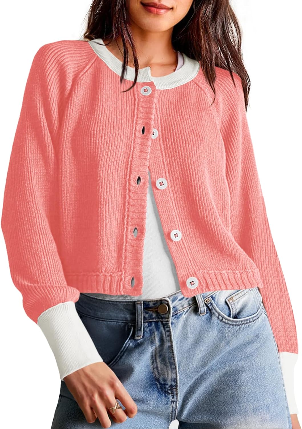 Saodimallsu Womens Cropped Cardigan Sweaters for Fall Style