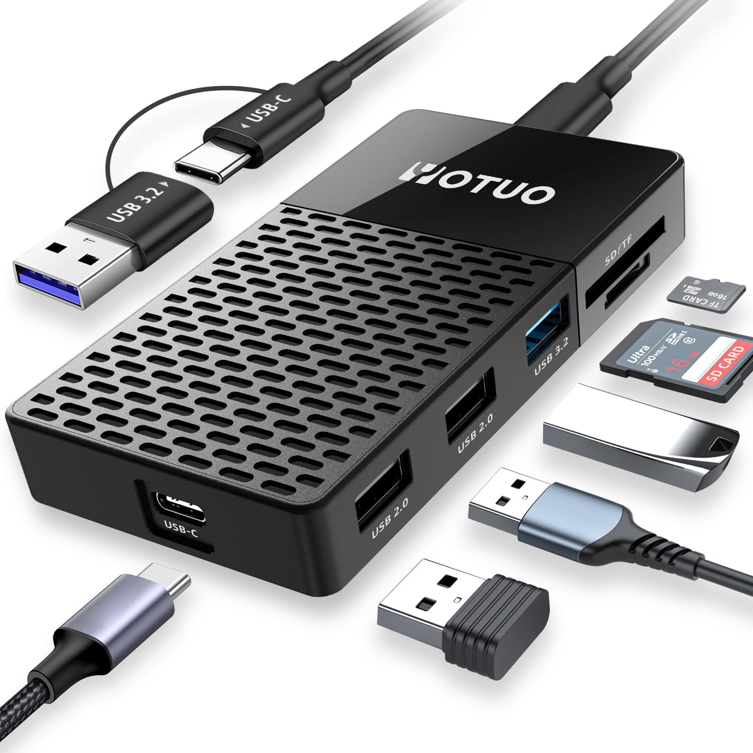 Portable SSD 1TB with Multi-Port Hub and Card Reader Dock