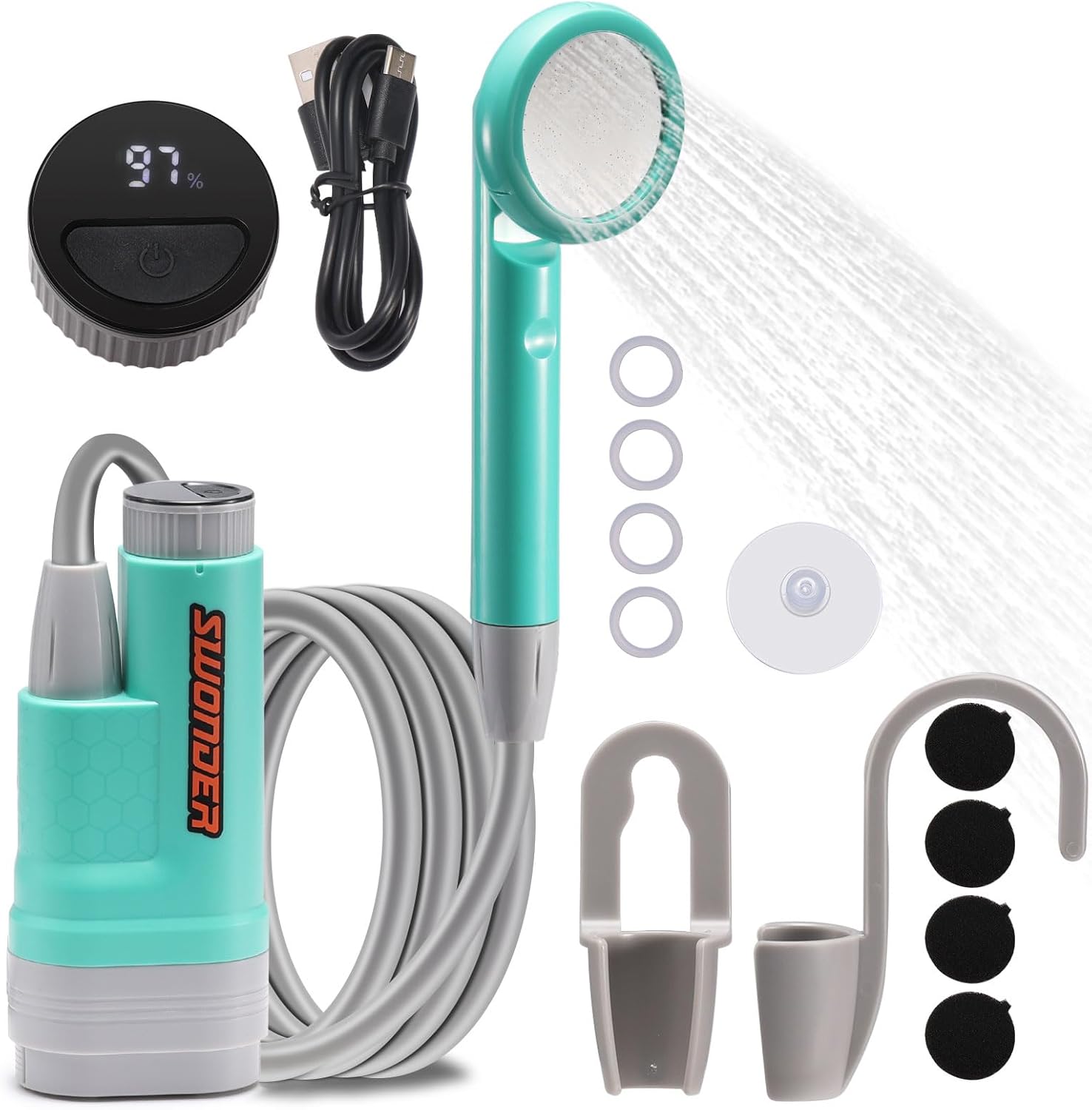 Swonder Portable Camping Shower | Intelligent Temp Display - Perfect Outdoor Shower