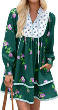 Wenrine Womens Floral Mini Dress 2025 - Puff Sleeve Boho V Neck
