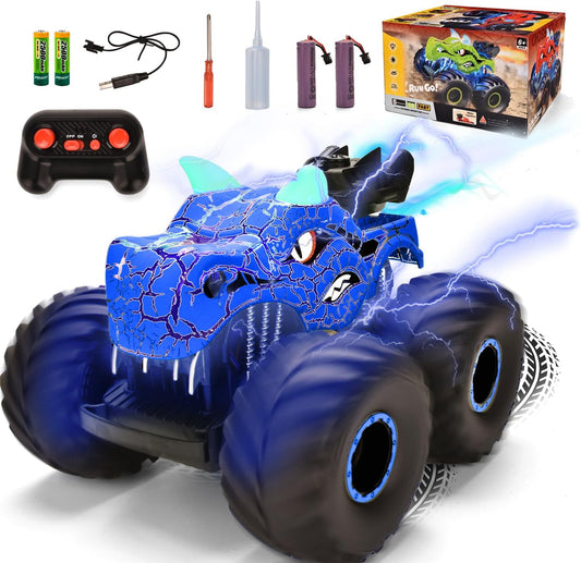 Remote Control Monster Truck with Dinosaur Sounds and Lights