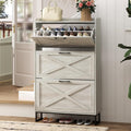Beige Maupvit Shoe Storage Cabinet with 3 Flip Drawers - Narrow 28-36