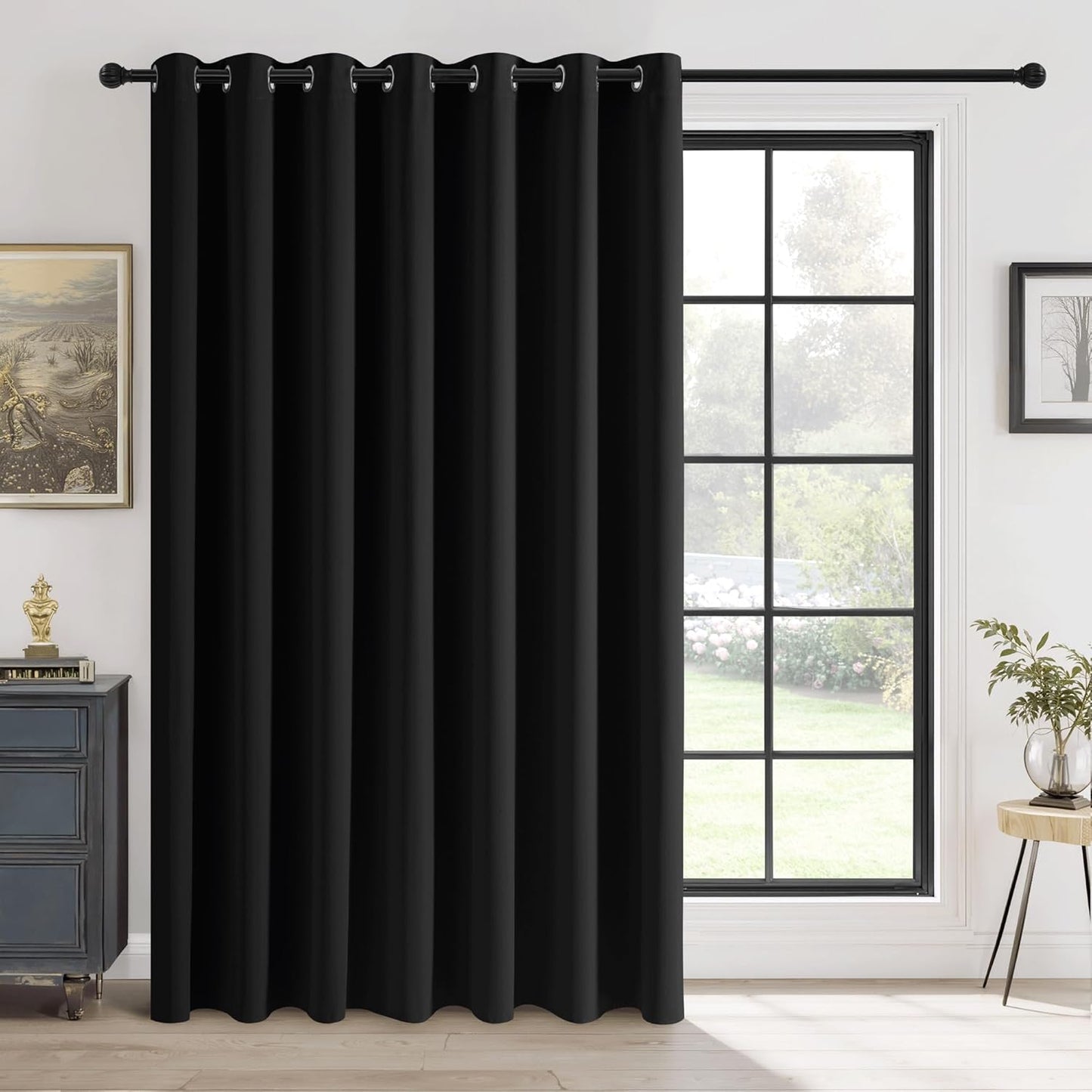 RYB HOME Sliding Door Curtains Blackout for Instant Privacy