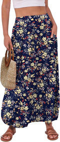 ANRABESS Women's Maxi Skirt High Waisted Boho Flowy - With Pockets