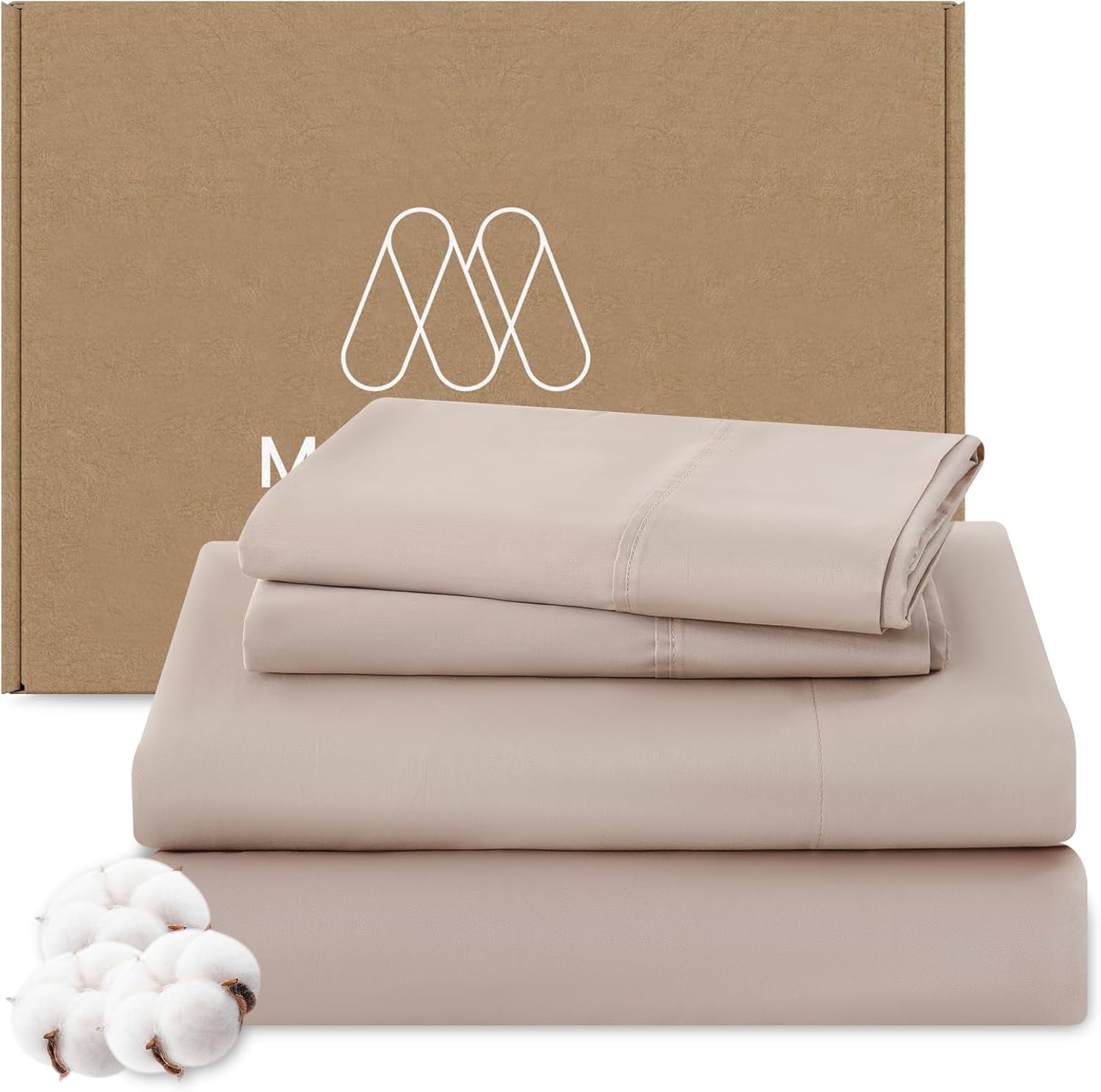 1000 Thread Count Egyptian Cotton Sheets Queen Set - Luxurious Comfort