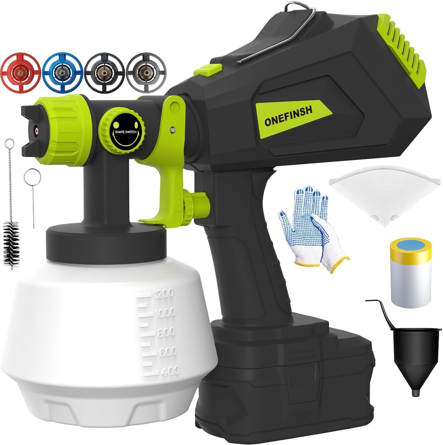 Cordless Paint Sprayer for Ryobi 18V Battery - Handheld HVLP Gun