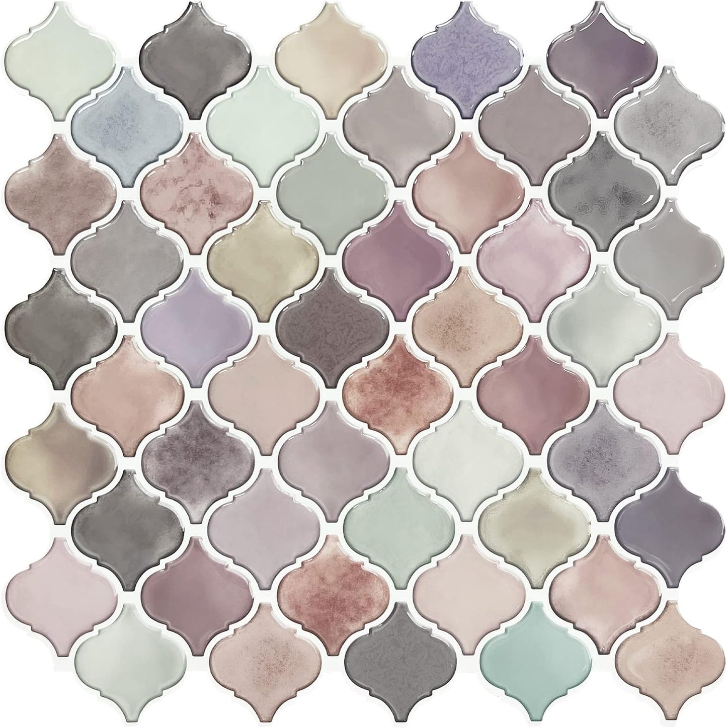 STICKGOO Pink Arabesque Peel and Stick Tile for Kitchen Backsplash