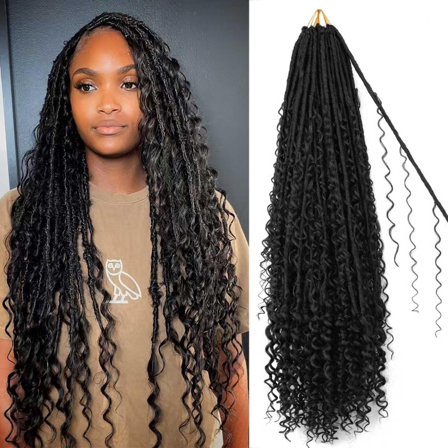Boho Faux Locs Crochet Hair 30 Inch for Black Women - 8 Packs