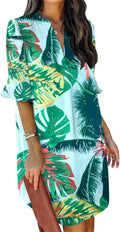 Summer Dresses for Women V Neck Ruffle Short Sleeve (Style XR9V)