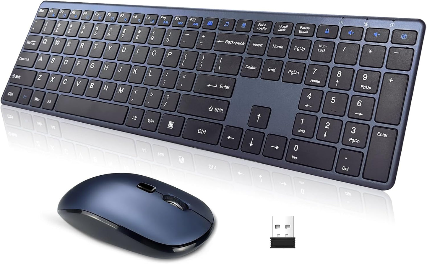 Wireless Keyboard and Mouse Combo for PC, Laptop, Smart TV