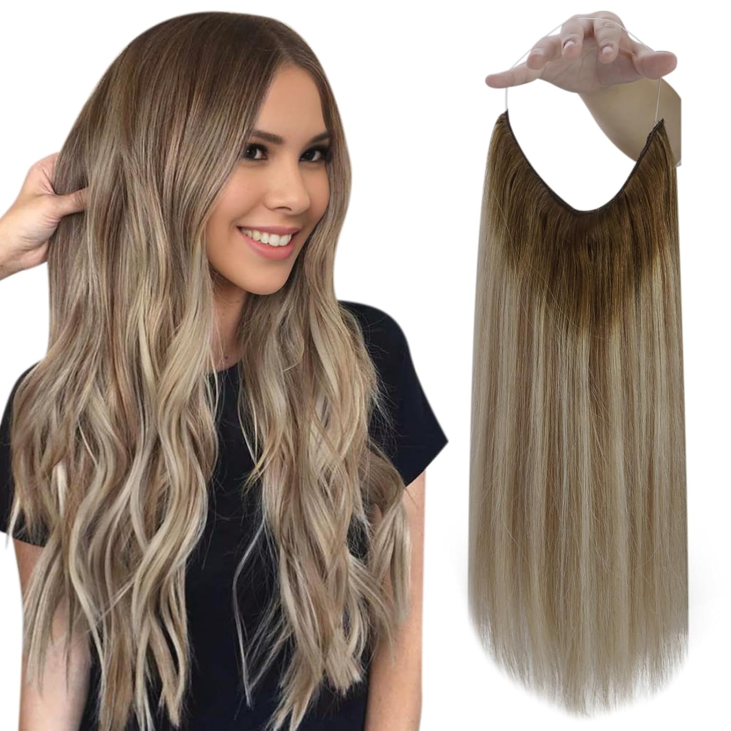 Fshine Invisible Wire Hair Extensions for Effortless Style