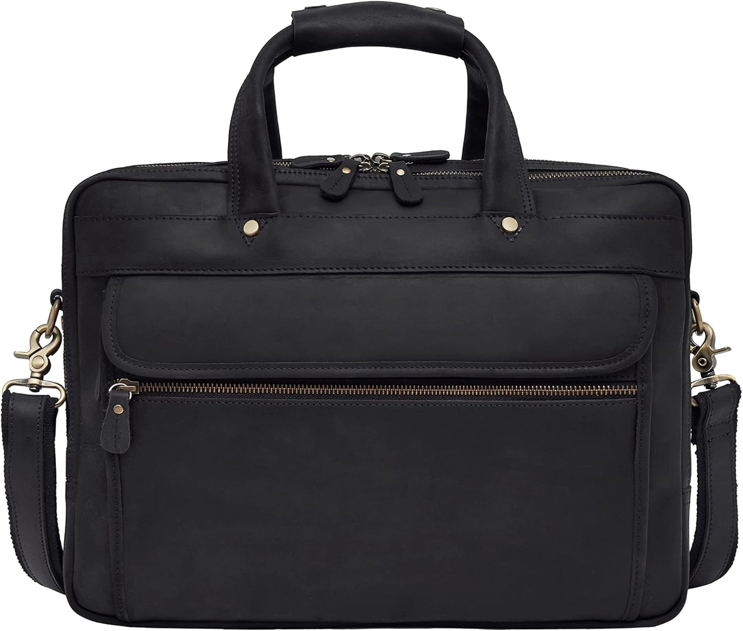 Luxorro Professional Leather Briefcase for Men with YKK Zippers
