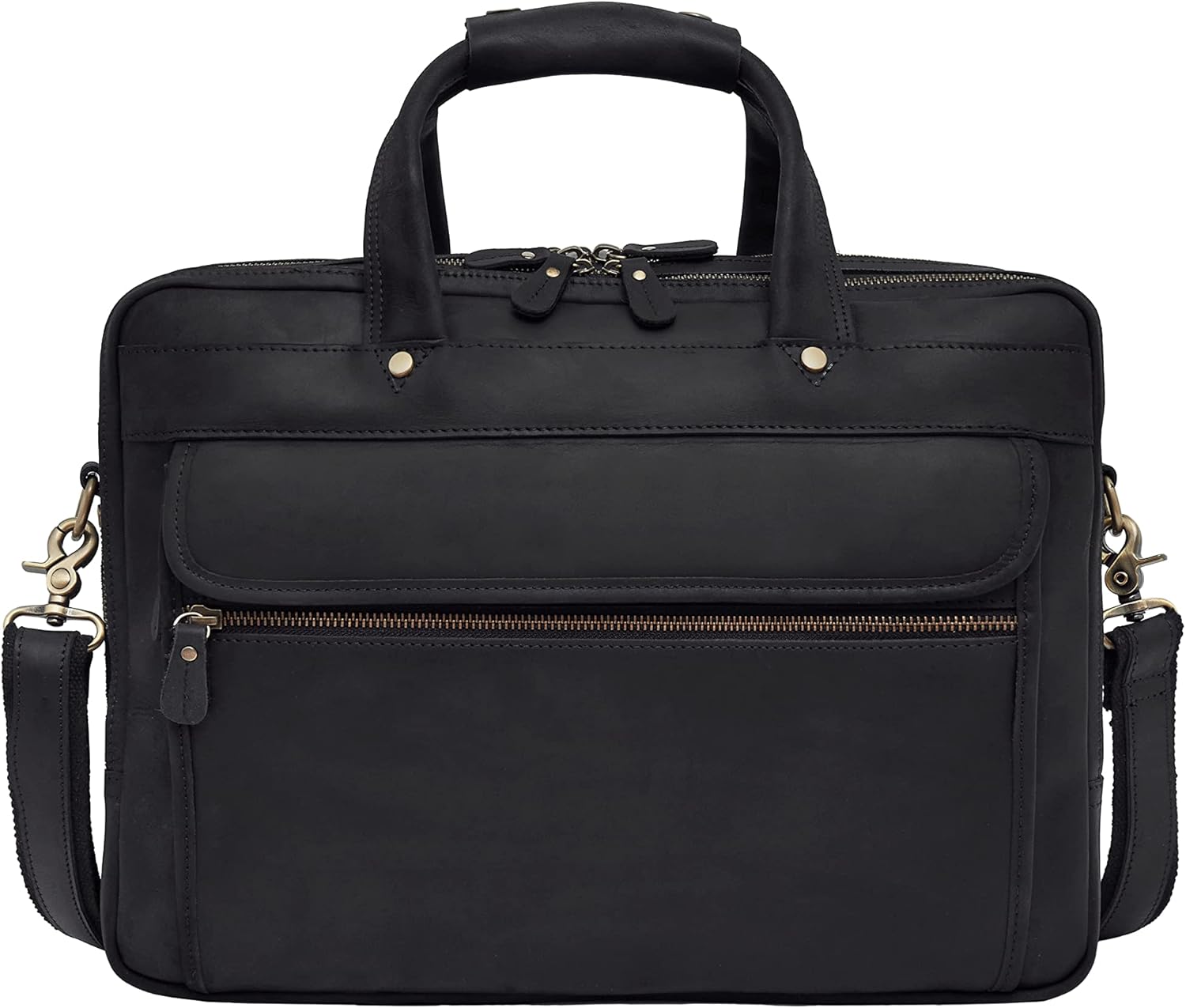 Luxorro Professional Leather Briefcase for Men with YKK Zippers