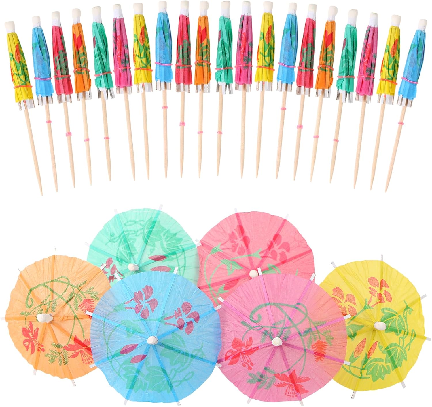 MIDELONG 30pc Tropical Cocktail Umbrella Picks