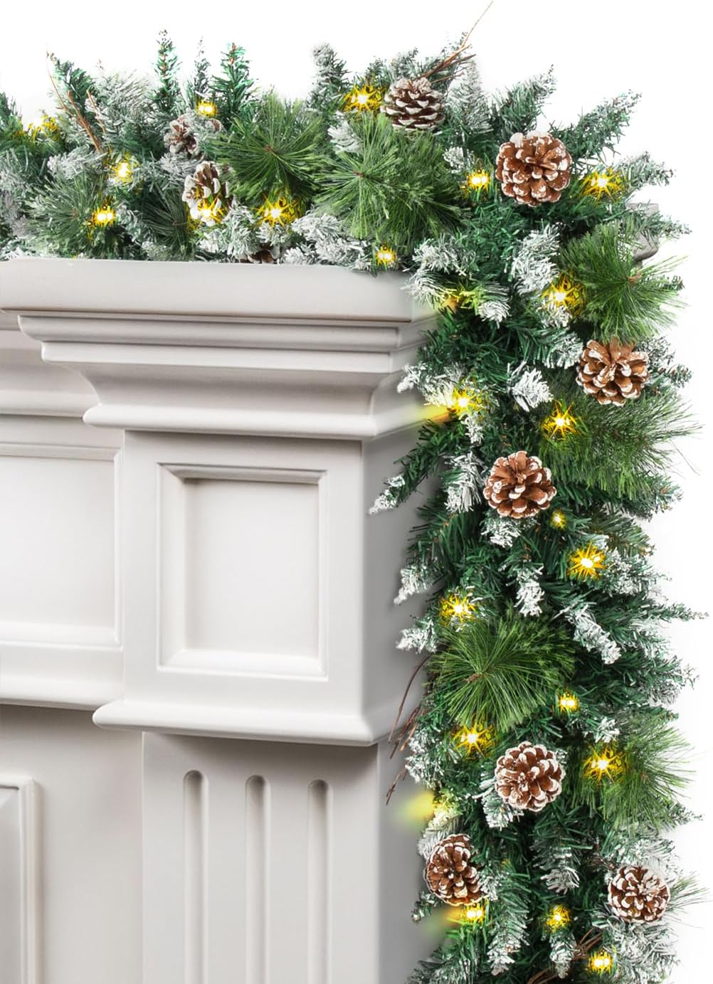 9 Ft Prelit Christmas Garlands with 100 Lights for Festive Decor