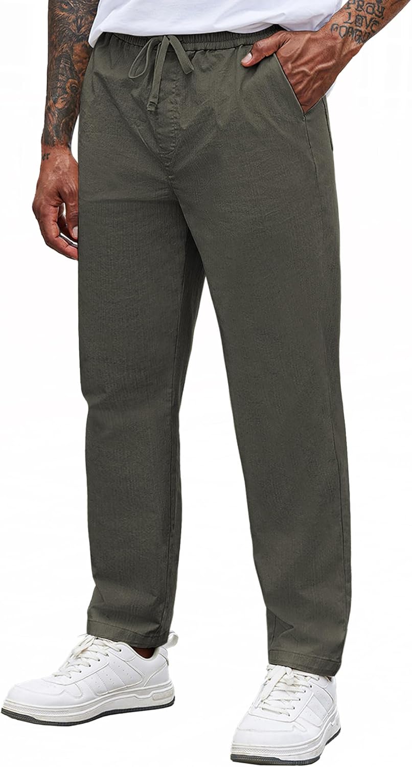 COOFANDY Mens Casual Pants with Elastic Waist and Pockets