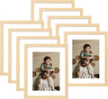 11x14 Picture Frame Set of 9 - Natural Oak Gallery Wall Frames