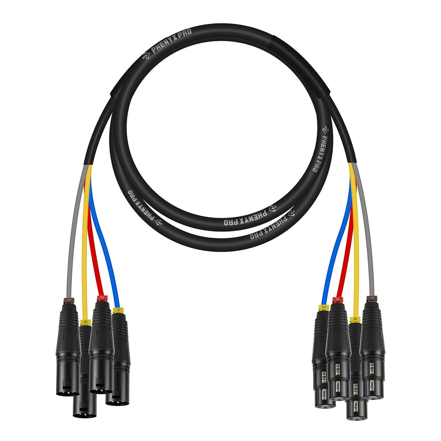 Phenyx Pro 4-Channel XLR Snake Cable for Clean Audio Setup