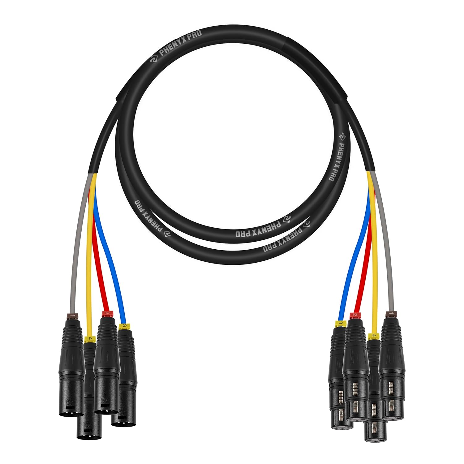 Phenyx Pro 4-Channel XLR Snake Cable for Clean Audio Setup