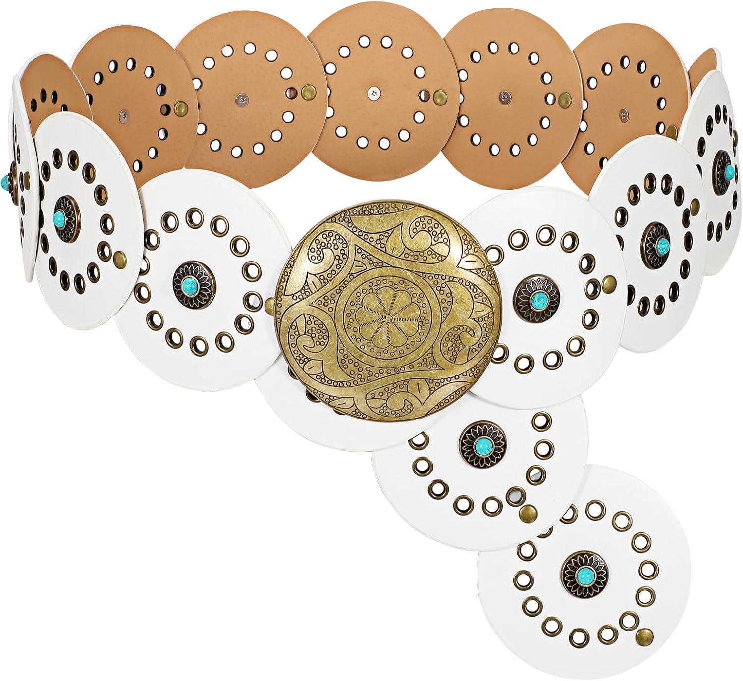 Stylish Western PU Leather Belts for Women with Concho Design