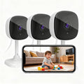 3 Pack Indoor Security Camera 2.4GHz WiFi - 24/7 AI Monitoring