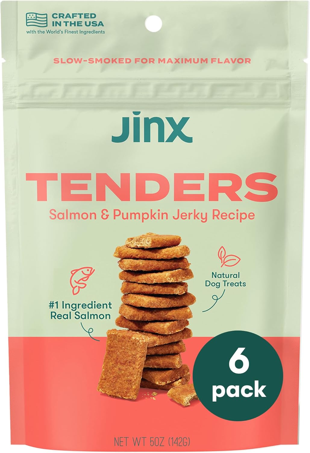 Jinx Salmon Tenders Jerky Dog Treats - All Natural & Chewy