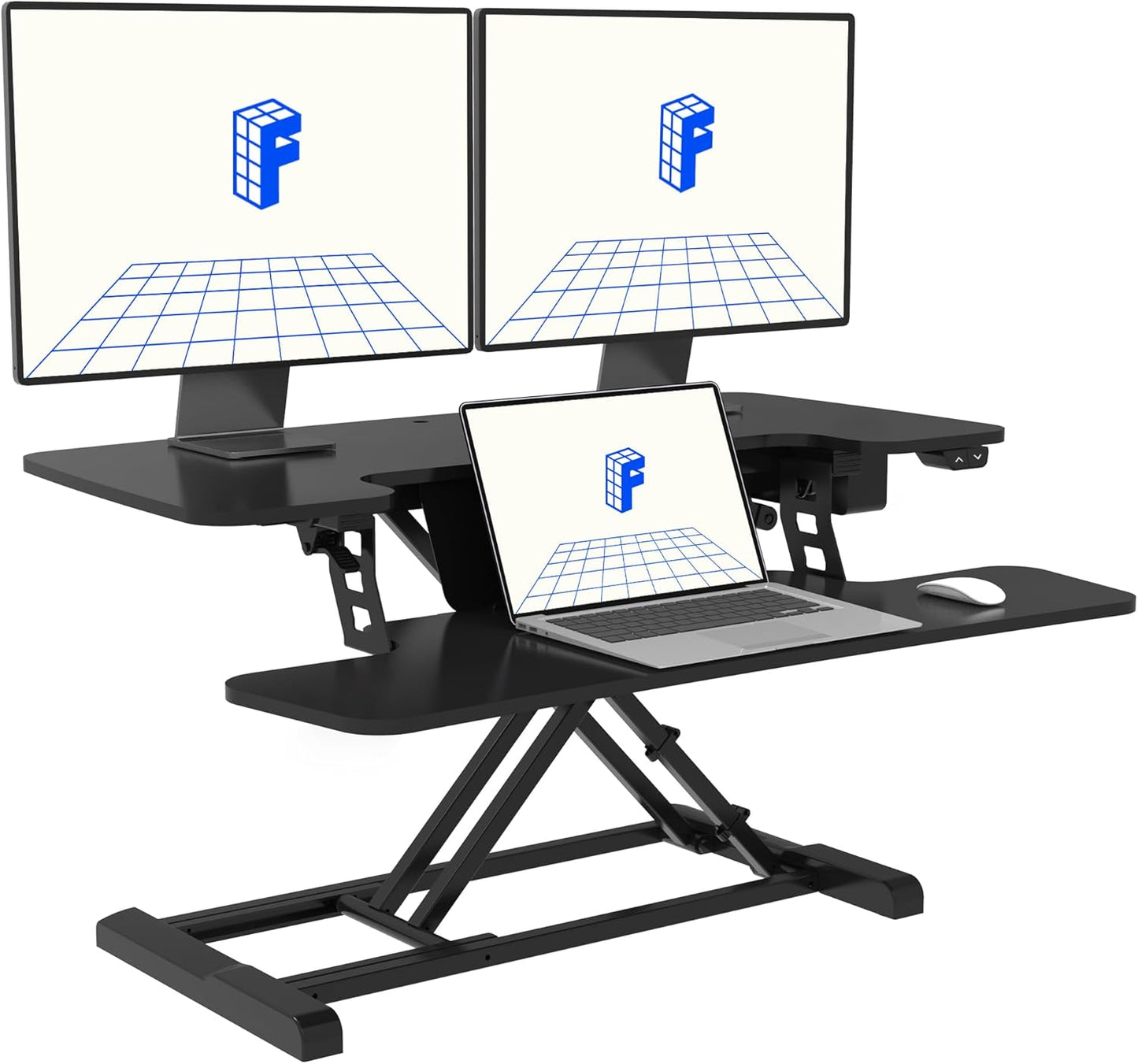 Motorized 36 Wide Standing Desk Converter by FLEXISPOT