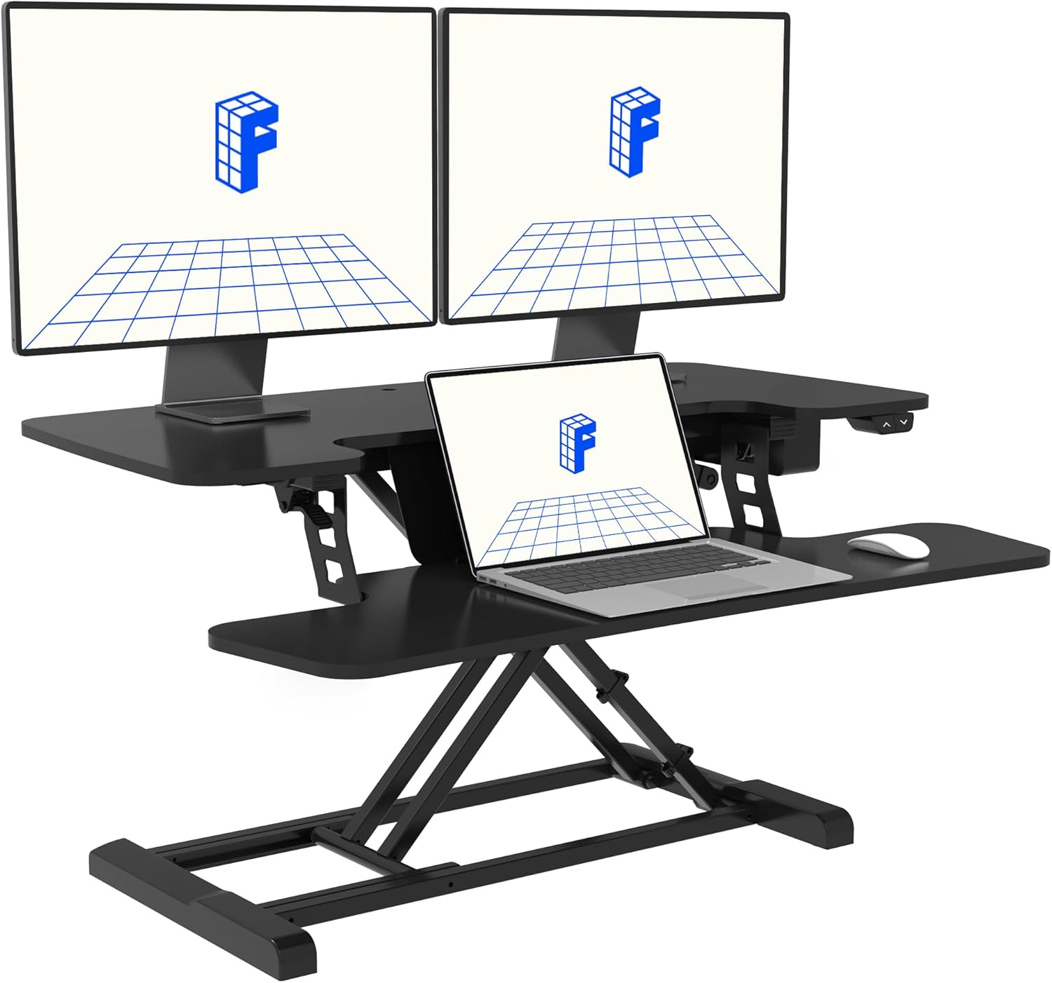 Motorized 36 Wide Standing Desk Converter by FLEXISPOT