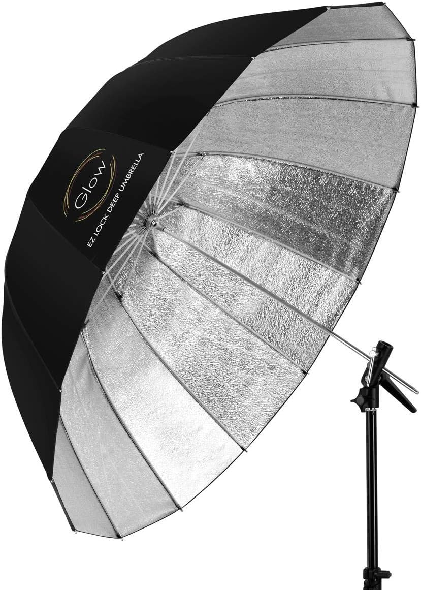 Glow Easy Lock X-Large Deep Beaded Silver Umbrella for Pros