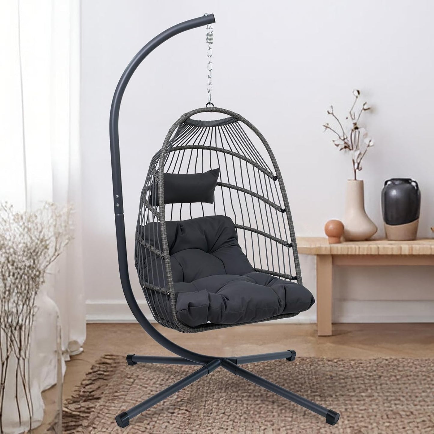 All-Weather Foldable Egg Chair for Indoors & Outdoors
