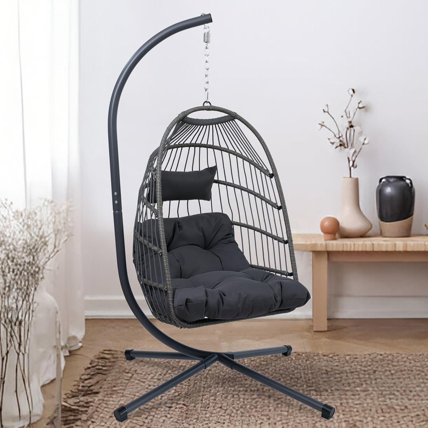 All-Weather Foldable Egg Chair for Indoors & Outdoors