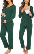Ekouaer Maternity Nursing Pajama Set - Soft Stretch for Pregnancy