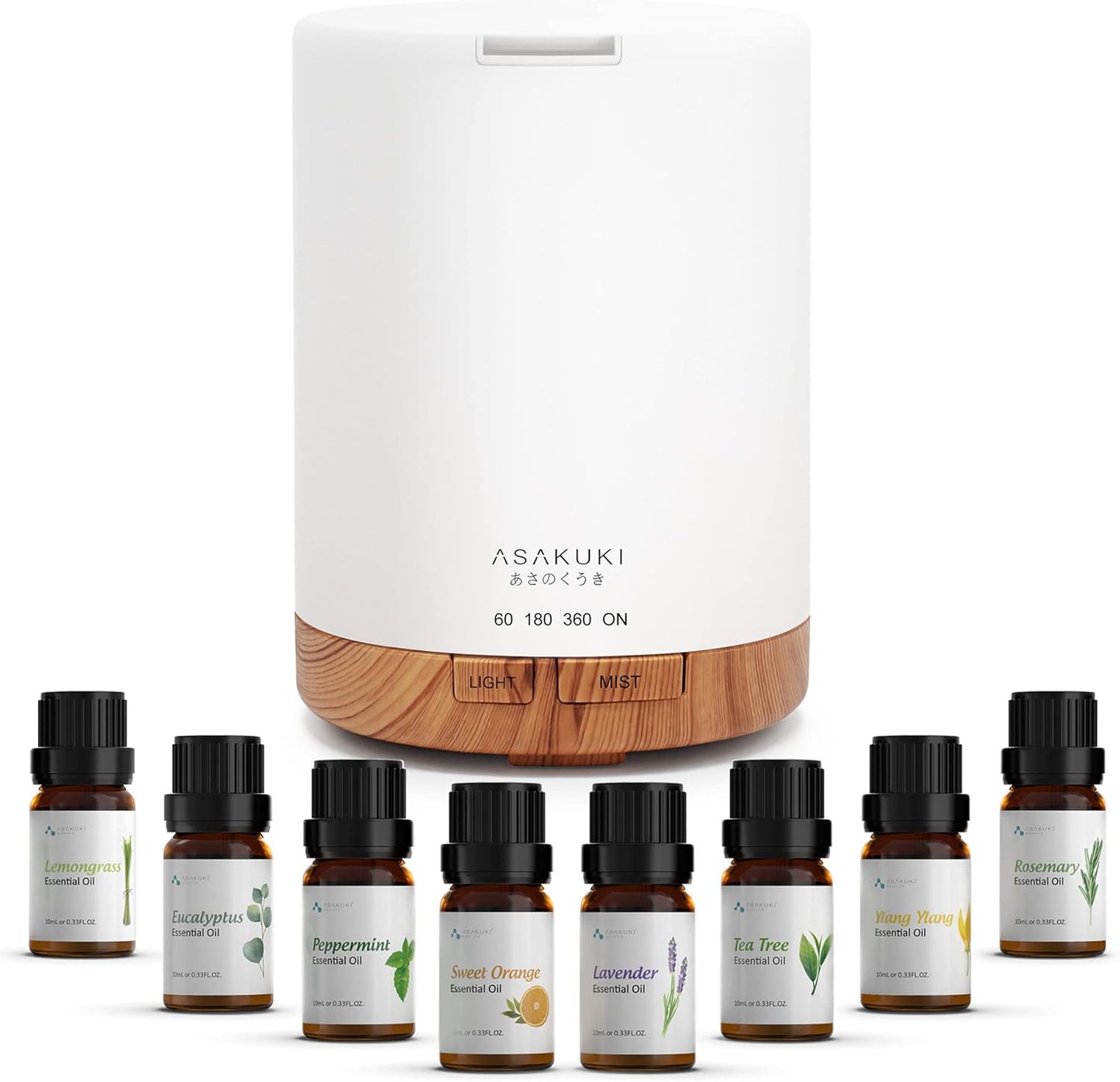 ASAKUKI Essential Oil Diffuser for Aromatherapy and Humidifying