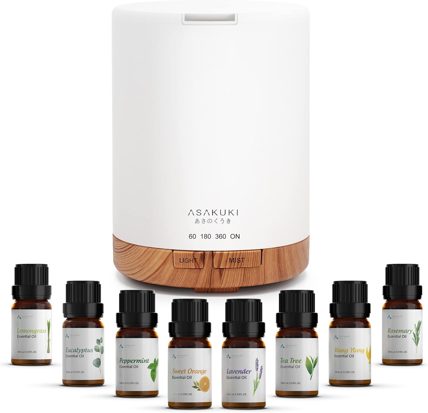 ASAKUKI Essential Oil Diffuser for Aromatherapy and Humidifying
