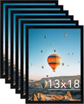 13x18 Picture Frame Set of 6 Black for Wall Hanging - Slim