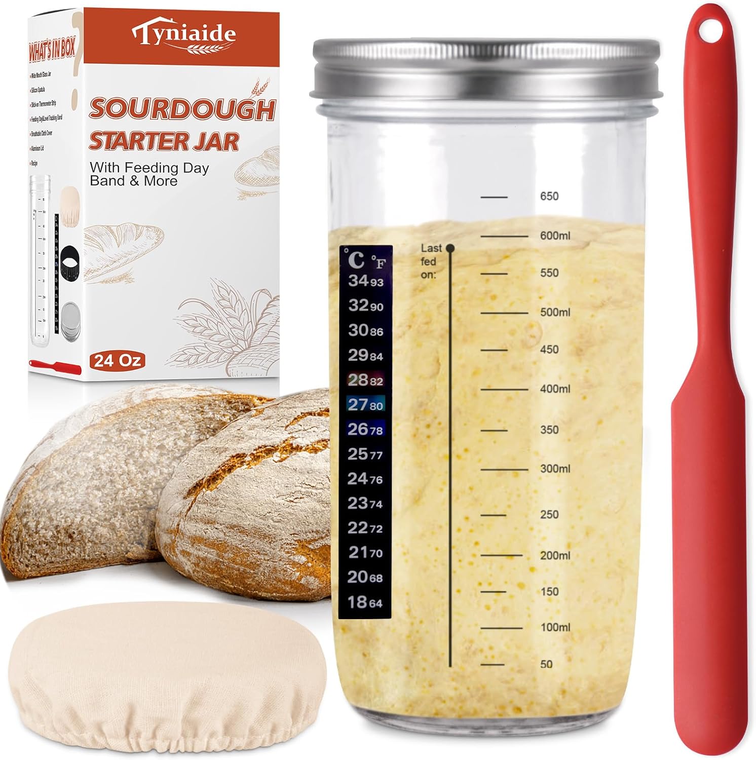 650ml Sourdough Starter Kit: Reusable & Complete Set