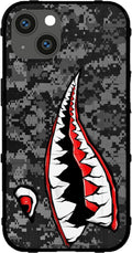 iPhone 16 Plus Rugged Shield Case - Psycho Teeth Warhawk Tiger Shark