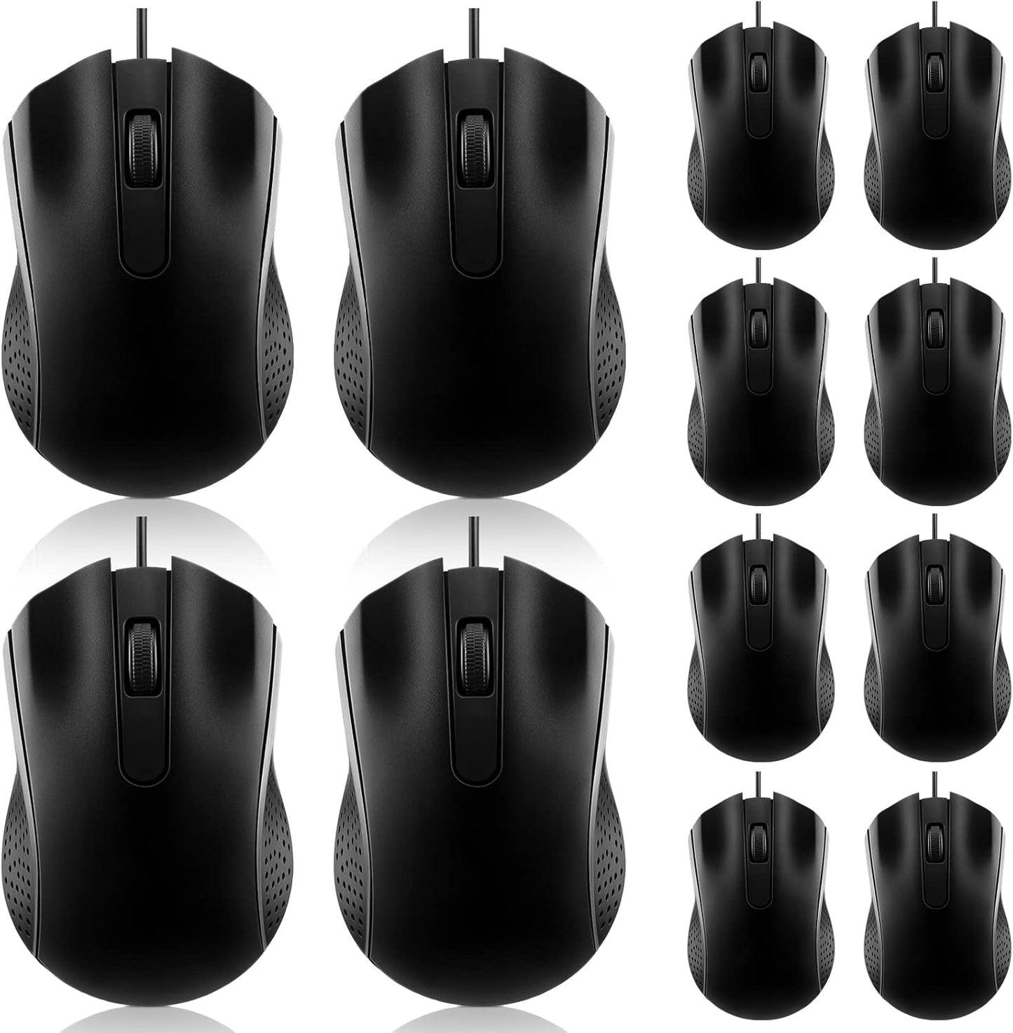 Hoteam 12 Pcs Ergonomic Wired Mice Set - Smooth USB Connection