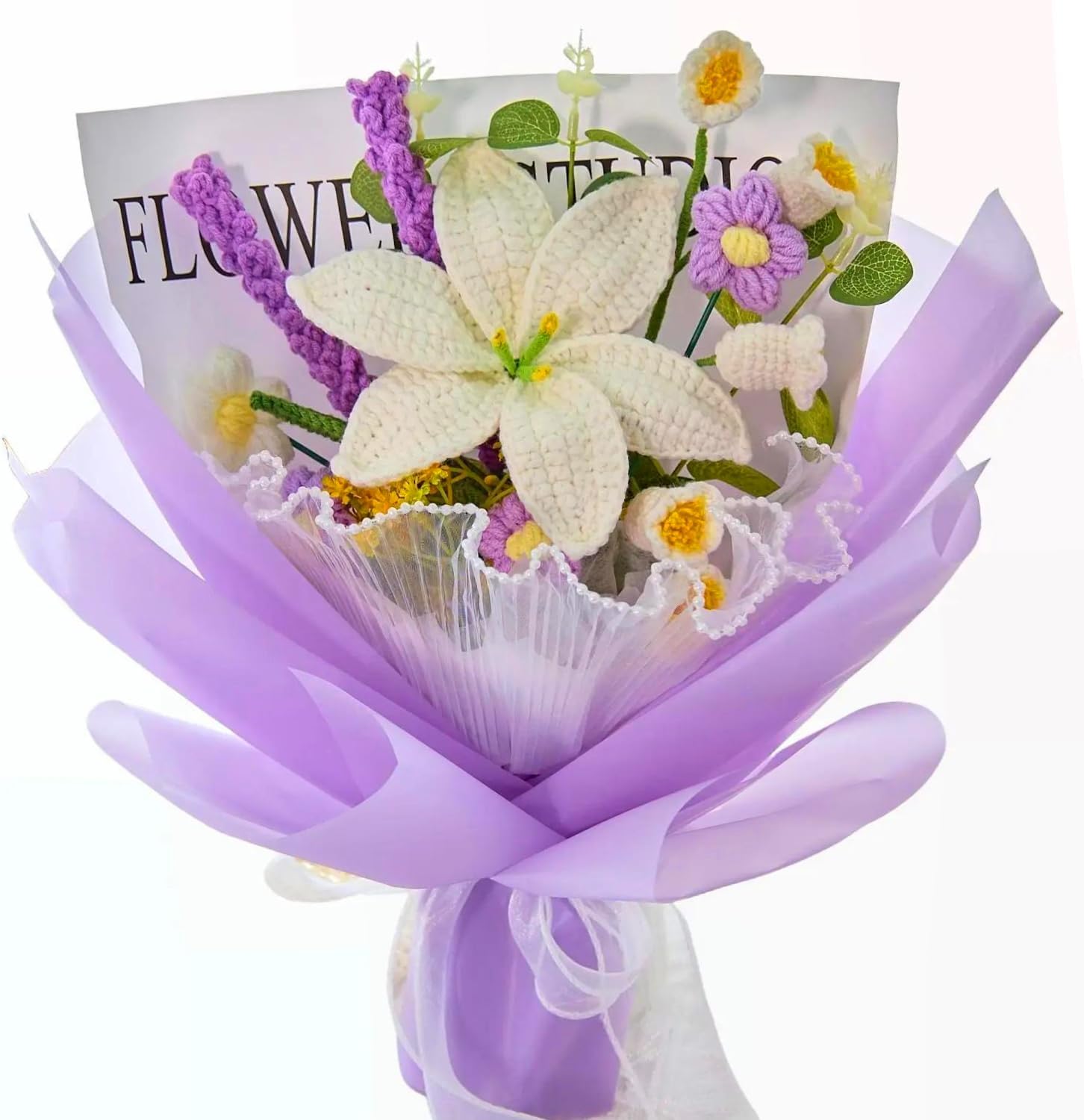 YSHomy Crochet Flowers Bouquet for Home Decor and Gifts