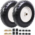 4.80/4.00-8 16in Flat Free Tire and Wheel 2-Pack - Solid, Low