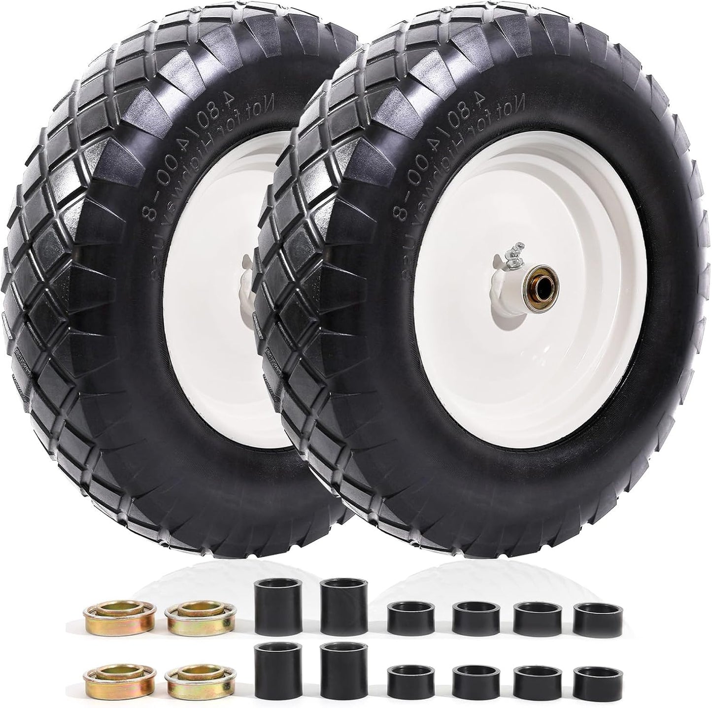 MZREXN 4.80/4.00-8 Flat Free Tire and Wheel for Utility Carts